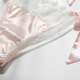 Underwear Suit Wire Free Satin Lingerie Bra and Panty Set