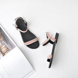 Women Flat Cow Suede Comfortable Sandals 