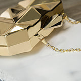 Gold Acrylic Box Geometry Clutch Bag