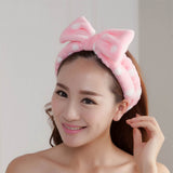 Women's Coral Fleece Makeup Bow Headband