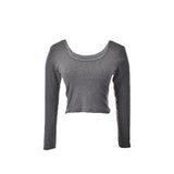 Women Sexy long Sleeve Crop Top