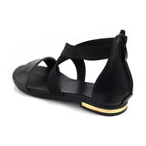 Women Leather Flats Heel Sandals