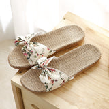 Floral Bow-knot Flip Flops Women Slippers