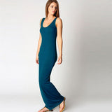 High Stretch Tank Robe Thin O-Neck Sleeveless Slim Maxi Dress