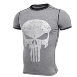 Punisher Running Shirt Men T-shirt Short Sleeve Compression Shirts Gym T Shirt Fitness Sport Shirt Mens Rashgard Soccer Jersey