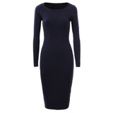 Long Sleeve Knit  Bodycon Sexy Party Sweater Dresses