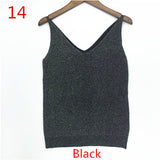 Women V Neck Solid Camis