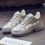 fashion crystal transparent PVC soles sneakers 