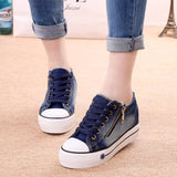 Side zipper denim women's Canvas