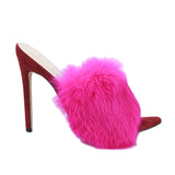 Candy Color Luxury Rabbit Fur Slippers