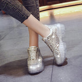 fashion crystal transparent PVC soles sneakers 