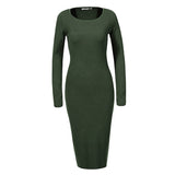 Long Sleeve Knit  Bodycon Sexy Party Sweater Dresses