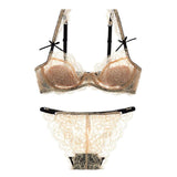 Lace Transparent Lingerie Ultrathin Underwear Bra Set