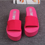 Women Beach Elastic Fabric Slippers