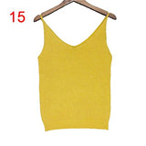 Women V Neck Solid Camis