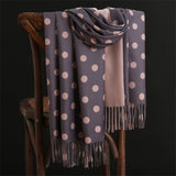 Dot Pattern Long Tassels Women Scarves