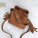 Women Bucket Tassel Messenger Bag