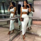 Women Crop Top And Skirt Set Two Piece