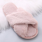 Woman Slip on Flats Faux Fur Slippers