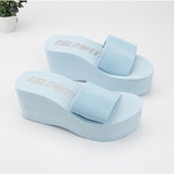 Women Beach Elastic Fabric Slippers