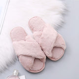 Woman Slip on Flats Faux Fur Slippers