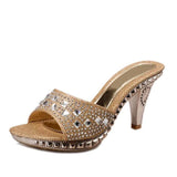 Women High Heel Rhinestone Sandals