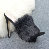 Candy Color Luxury Rabbit Fur Slippers