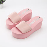 Women Beach Elastic Fabric Slippers 