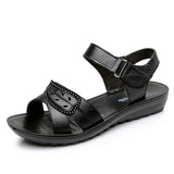 Women Leather Hook-Loop Sandals 