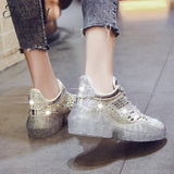 fashion crystal transparent PVC soles sneakers 