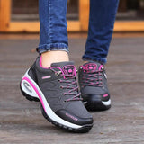 Woman Lace-Up Rubber Wedges walking Shoes