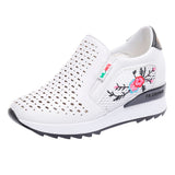 Floral Embroidered Leather Shoes