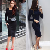 Long Sleeve Knit  Bodycon Sexy Party Sweater Dresses