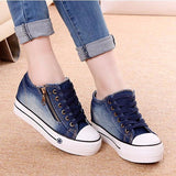 Side zipper denim women's Canvas