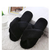 Women Faux Fur Warm Flats Slippers