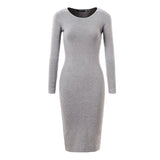 Long Sleeve Knit  Bodycon Sexy Party Sweater Dresses