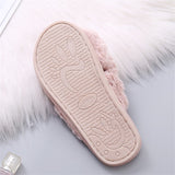 Woman Slip on Flats Faux Fur Slippers