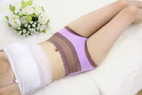 Women's High Waist Cotton Lace Briefs Color Underwear 2 piece