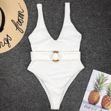 Bikini Swiming Suit Women One Piece Swimsuit Belt Sexy Swimsuit White Swimsuit Women 2019 Swim Suit Women Swimwear