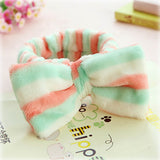 Women's Coral Fleece Makeup Bow Headband