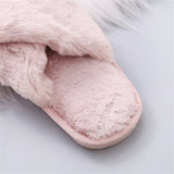 Woman Slip on Flats Faux Fur Slippers