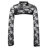 Lace Vintage Flower Embroidery Long Sleeve Gothic