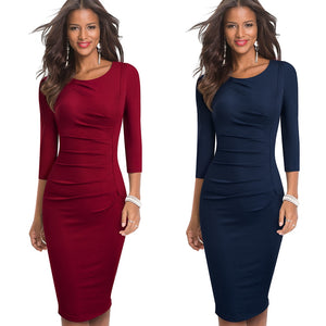 Solid Color Elegant Formal Party Bodycon Dress