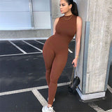 Women's Basic Bodycon Jumpsuit Fitness Rompers Overalls