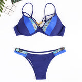 Women's Standard Solid Molded Push Up Triangle Bikini Top Swimsuit