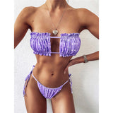 Sexy Bandeau Swimsuit Women Two-pieces Bikini Set