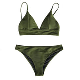 Solid Bikini Set Women Triangle Sexy Two Pieces Swimwear