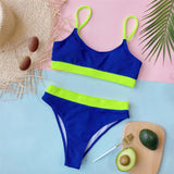 Women's Sexy Ribbed High Waist Swimsuit 2-Piece Bikini Set