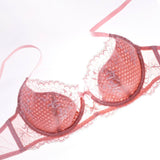 Ultrathin Sexy Hollow Lace Embroidery Bra Underwear Set