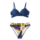 Push Up Floral Wrap Bikini Sets Thong 2-Pieces Swimsuits